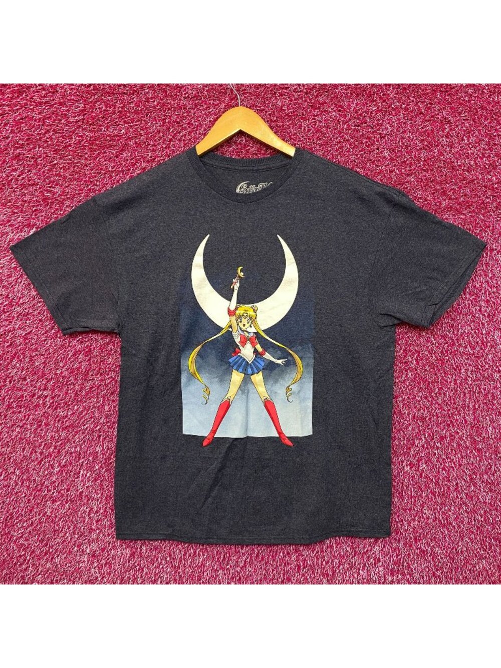 Sailor Moon Crescent Moon Wand Pretty Guardian Anime Tee L